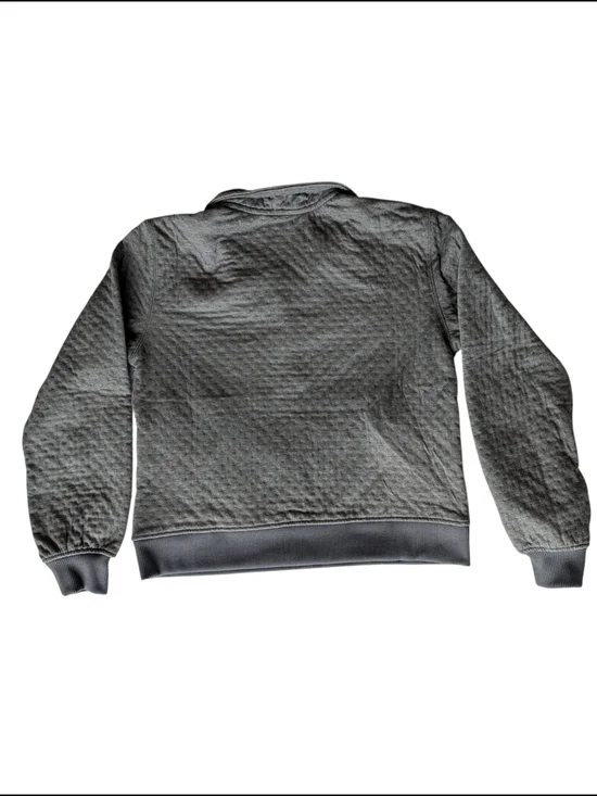 The North Face Girls Gray Snap-T Quilted Pullover Sweatshirt - Picture 4 of 7